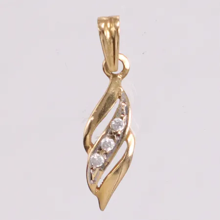 Hänge med vita stenar längd 2cm 18K Vikt: 0,9 g