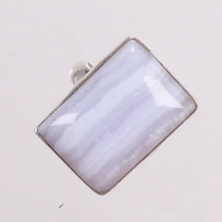 Ring med blå bandagat stl:18½ längd 23,7mm bredd 17,4mm silver 925/1000 Vikt: 10 g