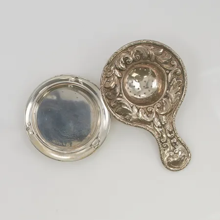Tesil med fat Ø6cm, silver s830/1000 49,2g.