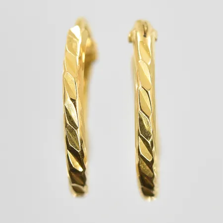 Örhängen Ø16 mm, bredd 2 mm, 18K. Vikt: 1,5 g