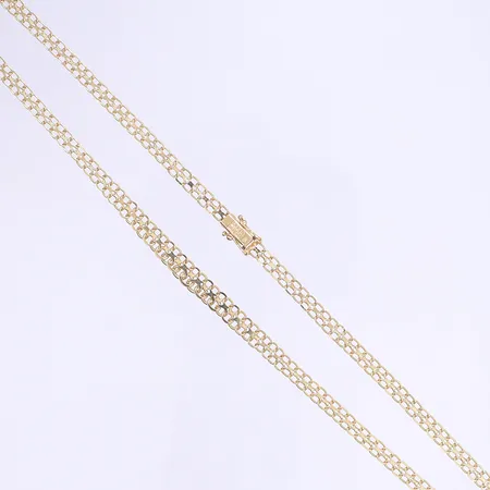 Halskedja doserad X-länk 47cm bredd 5-7mm svenska stämplar 18K Vikt: 13,1 g