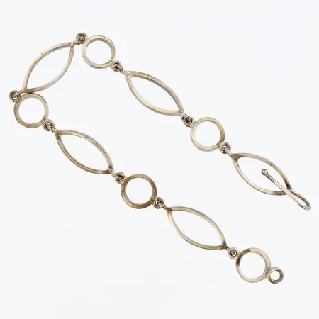 Armband längd 18,5cm, bredd 9mm, ostämplat, silver  Vikt: 7,2 g