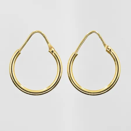 Örhängen Ø16 mm, bredd 2 mm, 18K. Vikt: 1,4 g
