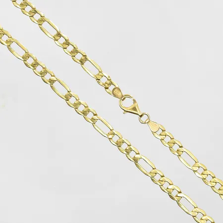 Kedja Figarolänk längd 51 cm bredd 5 mm, 18K. Vikt: 8,6 g