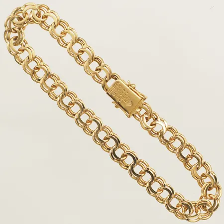 Armband Bismarck längd ca 19cm bredd 6,7mm Fors Haldor Vidar år 1958 18K Vikt: 14 g
