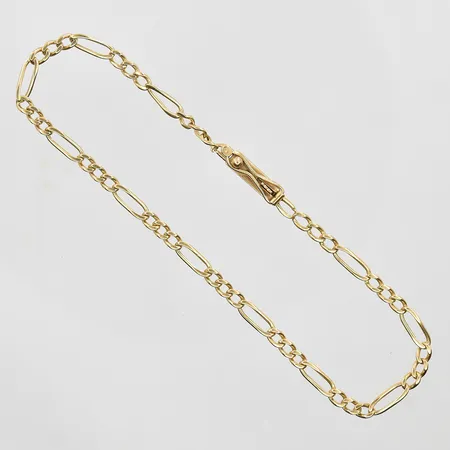 Armband Figarolänk längd 20 cm bredd 3 mm, ostämplad, 14K. Vikt: 4,6 g