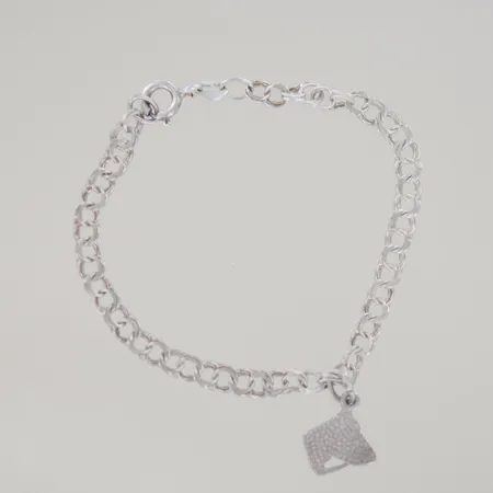 Armband bismark med 1 berlock längd 14,5 cm bredd 4mm,silver 835/1000 Vikt: 2,5 g