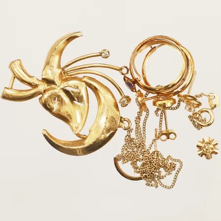 Diverse guld defekt stenar 18K Vikt: 9,8 g