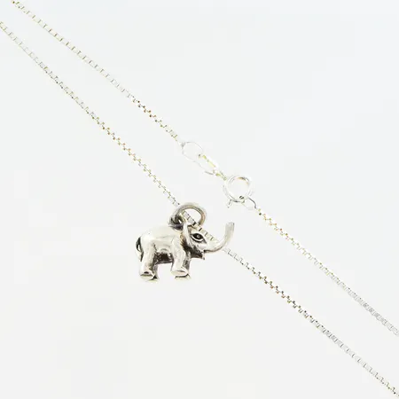 Kedja Venezia Guldfynd längd 38cm, bredd 1mm, hänge elefant 18x20mm, silver 925/1000 Vikt: 6,4 g