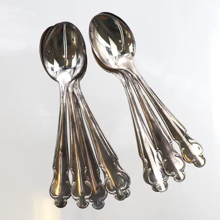 10 Kaffeskedar, 12cm, modell: Disa, 830/1000 silver Vikt: 137,5 g
