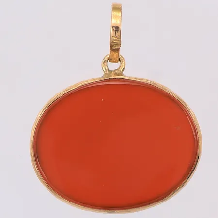 Hänge karneol 30mm, 18K Vikt: 3 g
