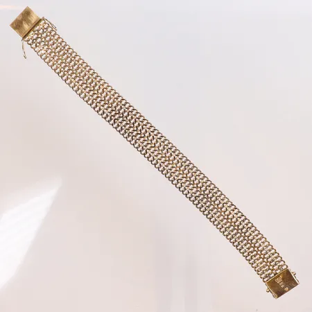 Armband Fiskben 19,5cm bredd 15mm HVF (Fors Haldor Vidar) Stockholm 1967, 18K Vikt: 30,1 g