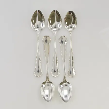 5 Kaffeskedar Hansa 11,5cm, 830/1000 silver, Vikt: 57,6 g