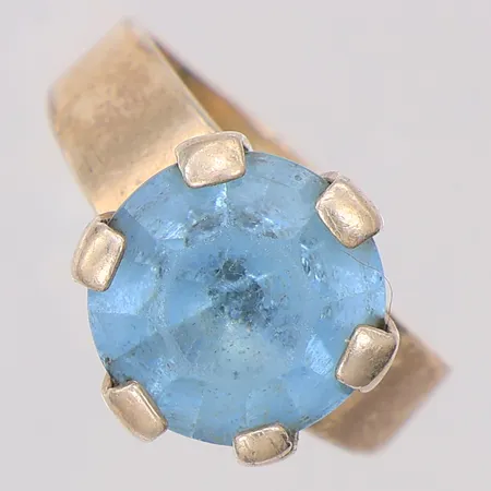 Ring sliten blå sten justerbar stl:17½ Hedbergs Guld 1974, silver 925/1000  Vikt: 4,3 g