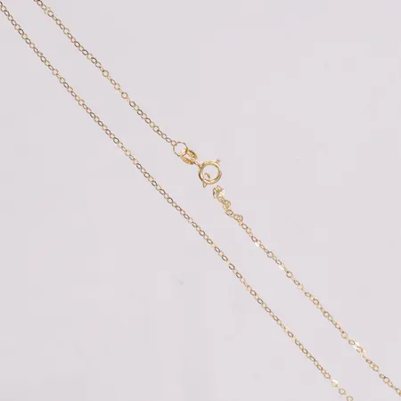 Kedja längd ,39,5cm bredd 1,4mm, trasig, 18K Vikt: 0,7 g