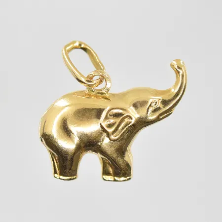 Hänge elefant längd 16 mm, bredd 18 mm, 18K. Vikt: 1,1 g