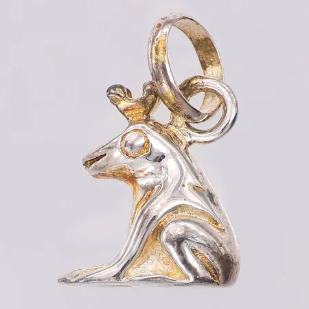 Hänge groda med förgylld krona 22mm, 925/1000 silver Vikt: 4,6 g