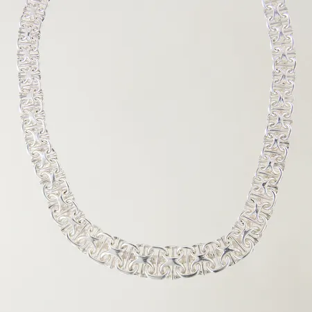 Collier doserad X-länk med stav längd 44cm bredd 7,6-11mm GHA silver 925/1000 Vikt: 31 g