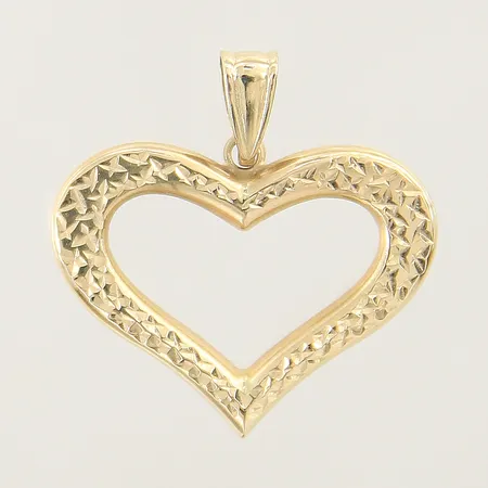Hänge hjärta dekor 25x24mm GHA 18K  Vikt: 1,3 g