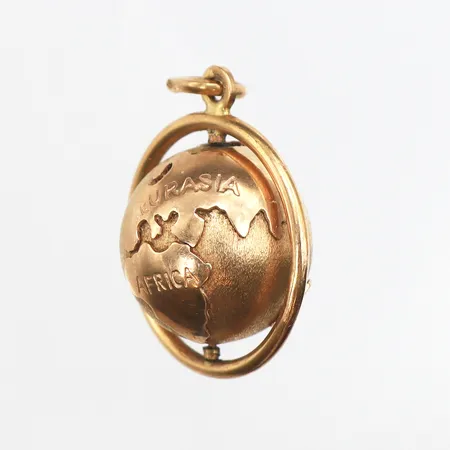 Hänge jordglob, rörlig, 35x23mm, 18K Vikt: 8,5 g