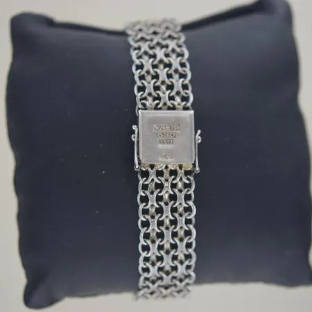 Klockarmband längd 16,5 cm bredd 1,5 cm, silver 830/1000   Vikt: 23 g