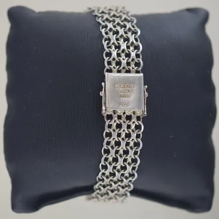 Klockarmband längd 15,8 cm bredd 1,5 cm, silver 830/1000   Vikt: 22,1 g