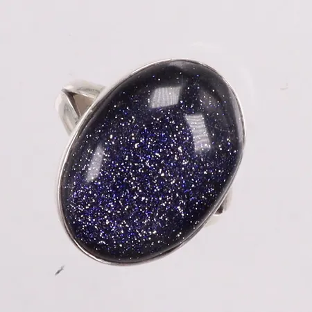 Ring med blå solsten stl:18 silver 925/1000 Vikt: 5,8 g