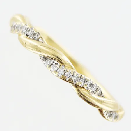 Ring Guldfynd diamanter 22xca0,005ct stl:15¼, bredd -2,5mm, 18K Vikt: 2,2 g