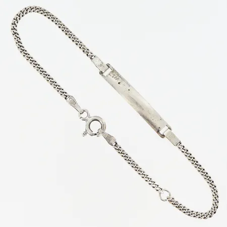 Armband med platta längd 15cm 17,5cm, bredd 2-4mm, silver 925/1000 Vikt: 2,6 g
