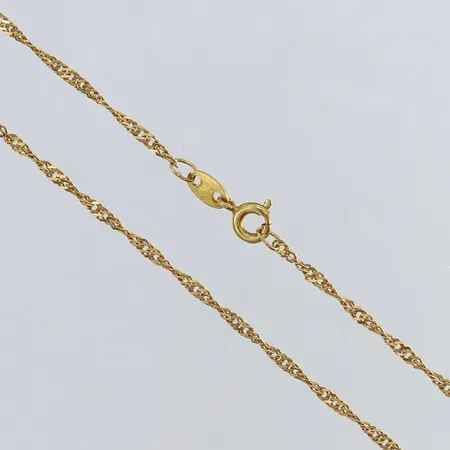 Kedja Singapore längd 42cm bredd 1,7mm 18K.  Vikt: 3 g