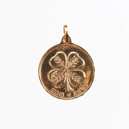 Hänge Lycka, 20mm, gravyr, 18K Vikt: 2 g