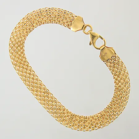 Armband längd 18,5cm bredd 8mm något skeva länkar 21K Vikt: 5,3 g