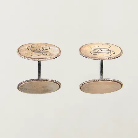Manschettknappar 21x18mm monogram silver 830/1000 Vikt: 8,1 g