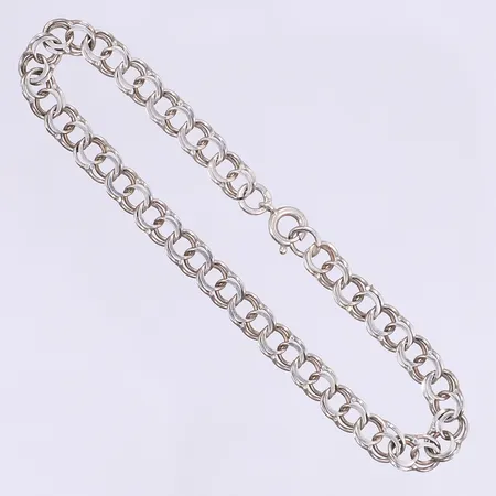 Armband Bismarck 18,5cm bredd 5mm bruksslitage svensk stämpel silver 830/1000 Vikt: 4,7 g