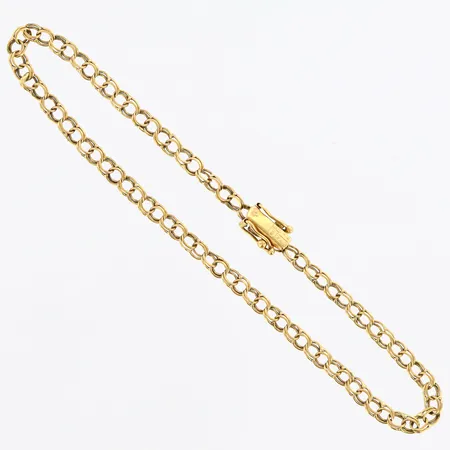 Armband Bismarck längd 18,5cm, bredd 3mm, skevheter, lås i behov av justering, 18K Vikt: 2,6 g