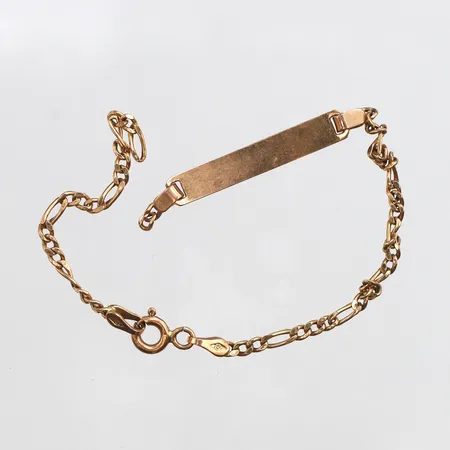 Armband med integrerad namnbricka, defekt, 18K Vikt: 2,2 g