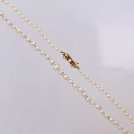 Pärlcollier doserat odlade sötvattenpärlor längd 53cm bredd 3,6-5,8mm lås, 18K Vikt: 0 g