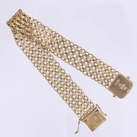 Armband X-länk 19cm bredd 14mmsvenska stämplar 18K Vikt: 25,1 g
