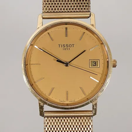 Herrur Tissot quartz 18k Ø34mm går ej batteribyte krävs