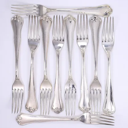 10 Gafflar 17cm modell Symfoni Mema silver 830/1000 Vikt: 350 g