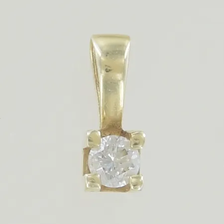 Hänge med diamant 0,16ct längd 1 cm,14K Vikt: 0,4 g