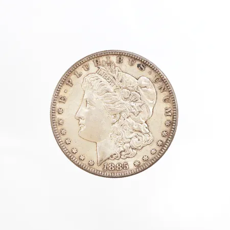 Mynt, 1 Dollar "Morgan Dollar", Ø38,1mm, präglad år 1885, 900/1000 silver Vikt: 26,7 g