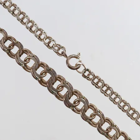 Kedja Bismarck doserad längd 43cm bredd 4,5-8,5mm Silver 925/1000.  Vikt: 15,3 g