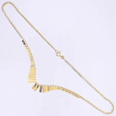 Halscollier 42cm bredd 2-11mm, buckligt, 18K Vikt: 7,3 g