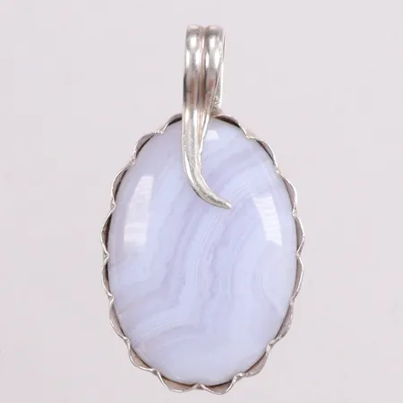 Hänge med blå bandagat längd 4cm bredd 2cm silver 925/1000 Vikt: 7,9 g
