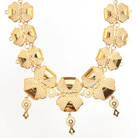 Collier längd ca 47cm, bredd: 2,1-45mm, 21K Vikt: 22,1 g