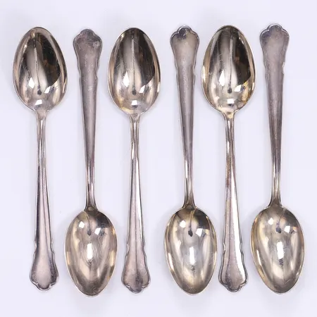 6 Kaffeskedar GAB 12cm repor silver 830/1000 Vikt: 73 g