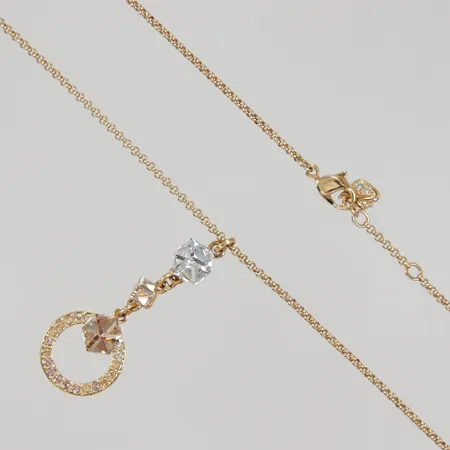 Collier Swarovski, kedja ställbar längd 38-42cm, hänge längd 40mm, gulmetall