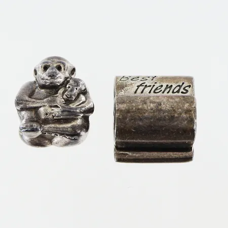 2 berlocker Pandora 10x10mm, Ale, silver 925/1000 Vikt: 8 g