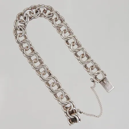 Armband Bismarck 18,5cm, bredd 10,5mm, säkerhetskedja, silver Vikt: 27,4 g